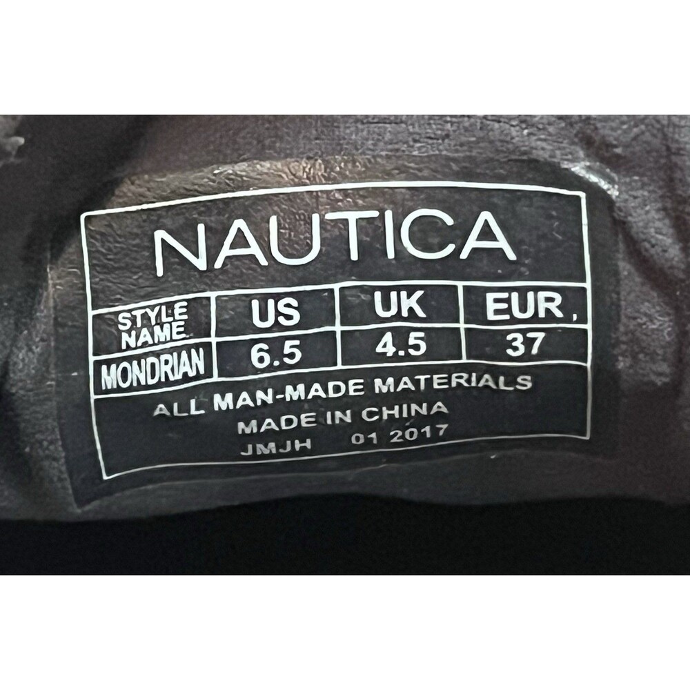 Nautica Mondrian Vegan Boat Shoe Womens 6.5 Navy Blue Preppy Nautical Coastal - Picture 7 of 7
